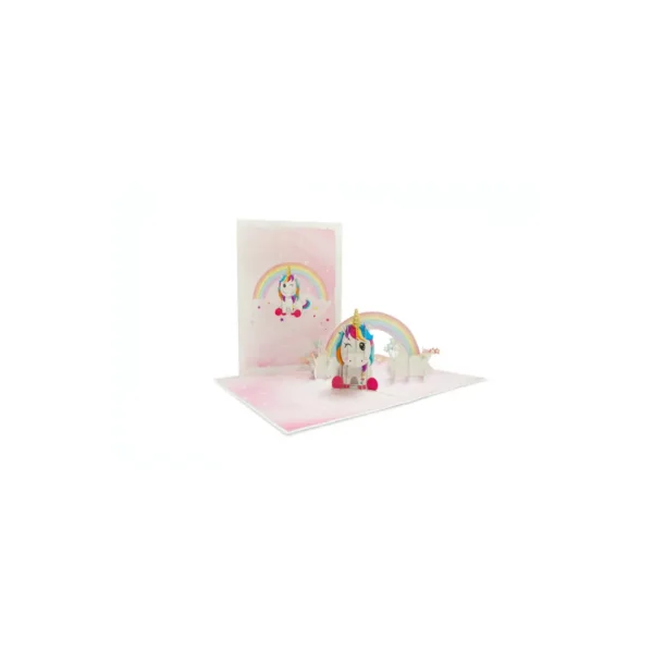 3D üdvözlőlap – Aranyos egyszarvú