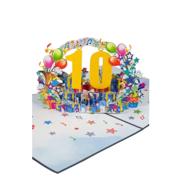 3D üdvözlőlap – 10-es szám (kék)