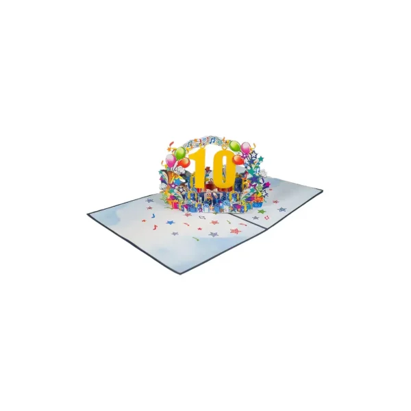 3D üdvözlőlap – 10-es szám (kék)