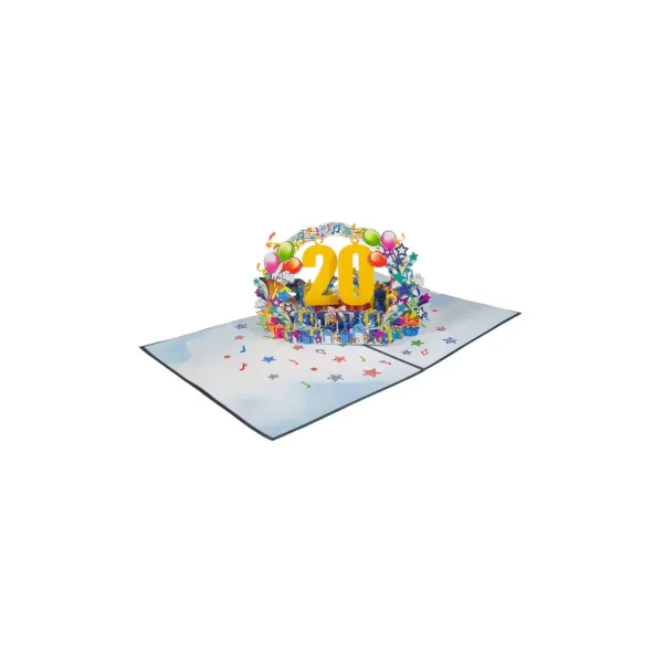 3D üdvözlőlap – 20-as szám (kék)