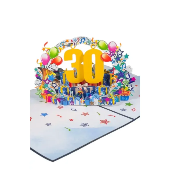 3D üdvözlőlap – 30-as szám (kék)