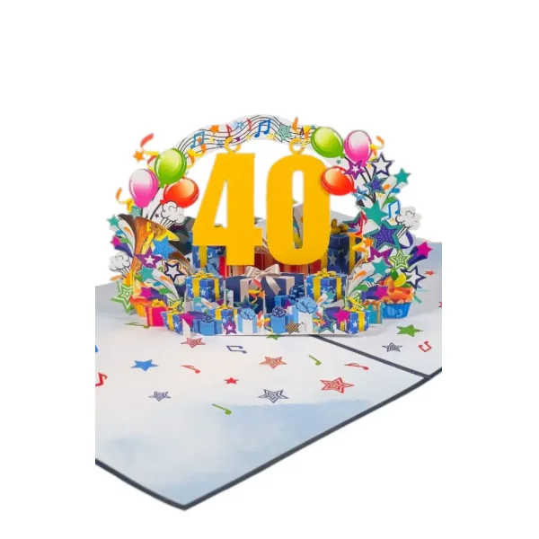 3D üdvözlőlap – 40-es szám (kék)