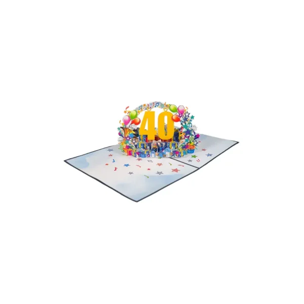 3D üdvözlőlap – 40-es szám (kék)