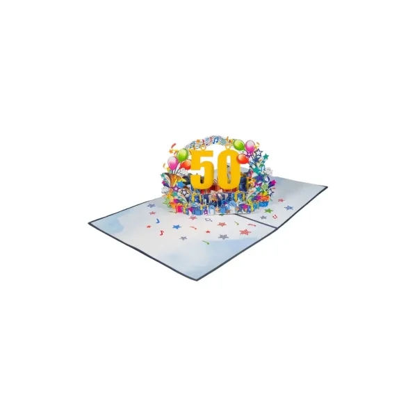 3D üdvözlőlap – 50-es szám (kék)