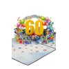 3D üdvözlőlap – 60-as szám (kék)