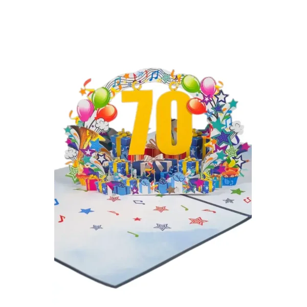 3D üdvözlőlap – 70-es szám (kék)