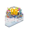 3D üdvözlőlap – 90-es szám (kék)
