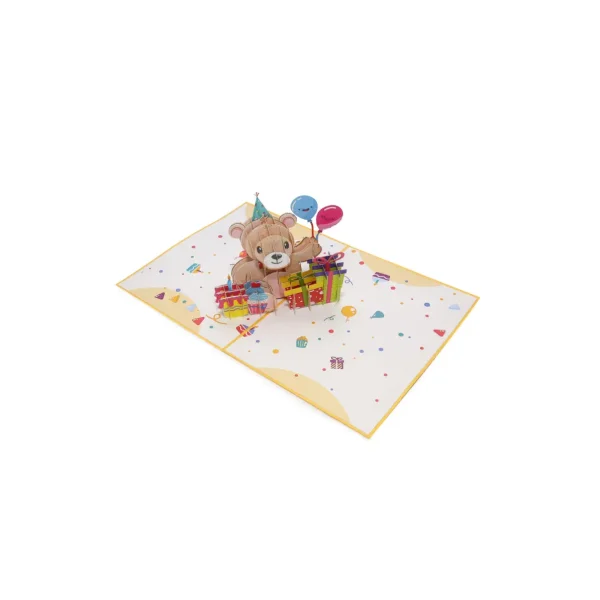 3D üdvözlőlap – Maci lufikkal