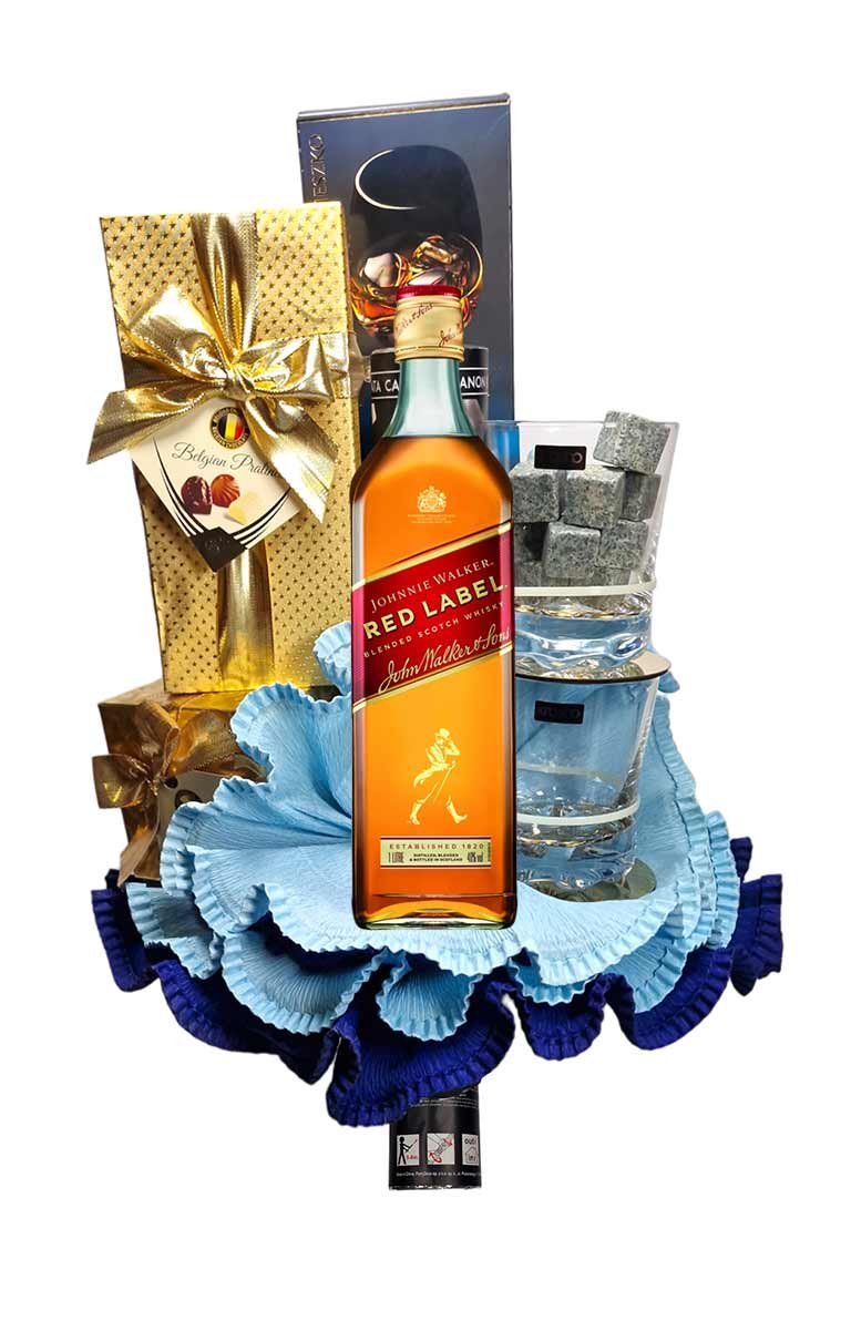 Ajándékcsokor – Johnnie Walker Red Label