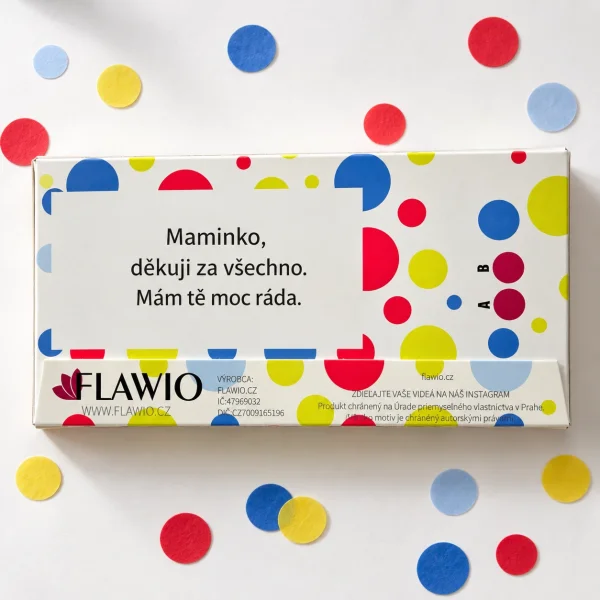 A lap hátoldala kinyomtatott üzenettel
