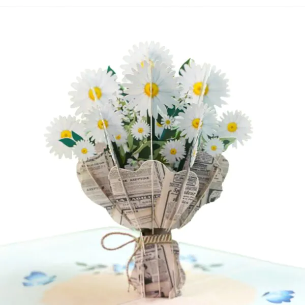 3D üdvözlőlap - Margarétacsokor