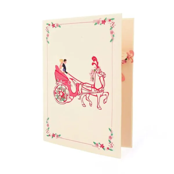 3D üdvözlőlap - Esküvői babakocsi