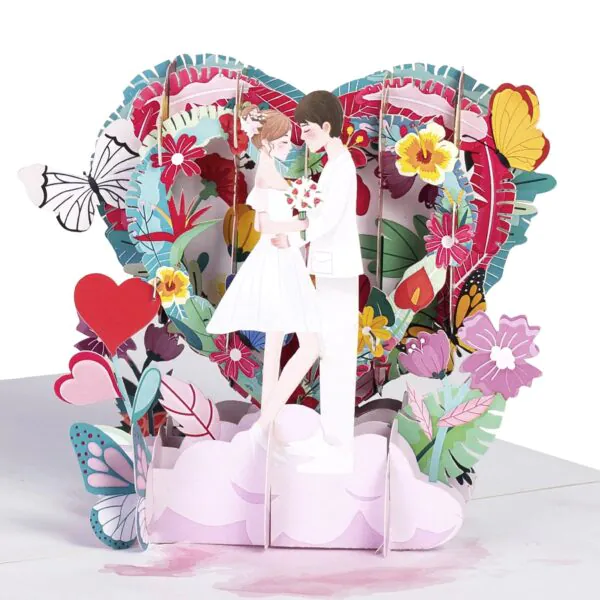 3D üdvözlőlap - Szerelmes pár az oltárnál