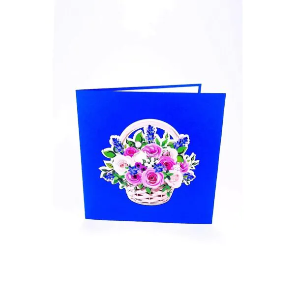 3D üdvözlőlap - Rózsák virágcserépben