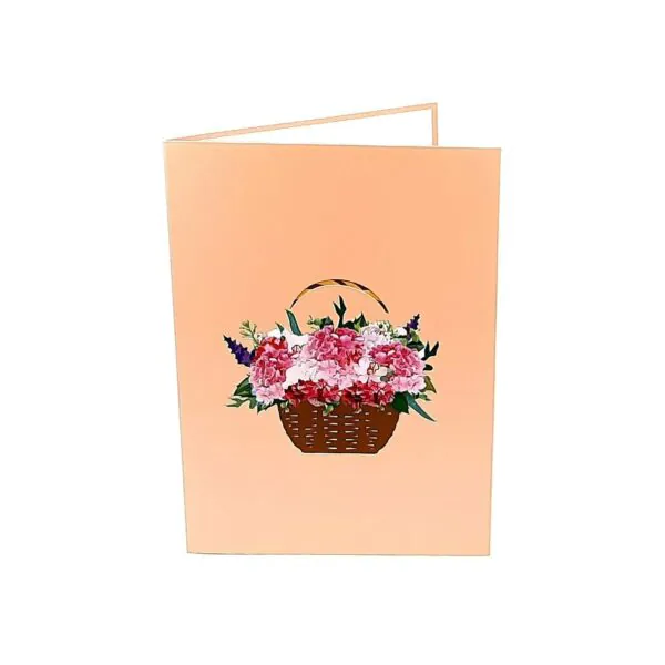 3D üdvözlőlap - Hortenzia pillangókkal (rózsaszín)