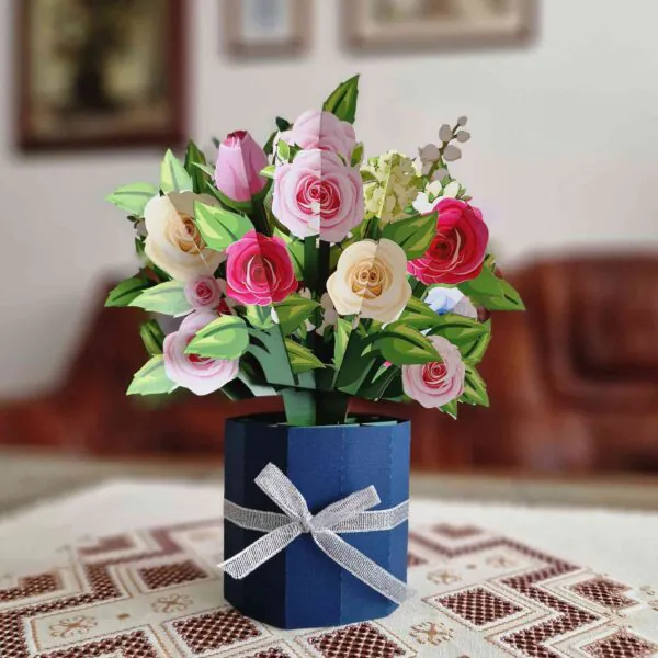 3D csokor - Színes rózsák