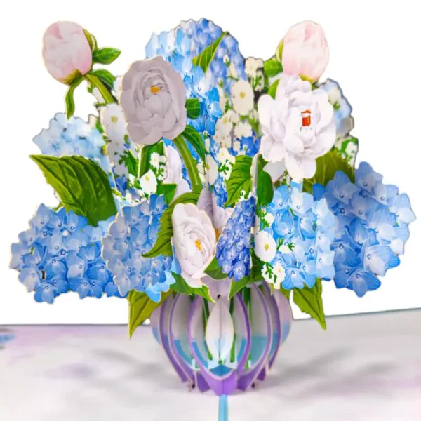 3D üdvözlőlap - Hortenzia vázában