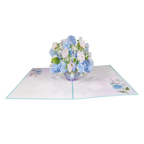 3D üdvözlőlap - Hortenzia vázában