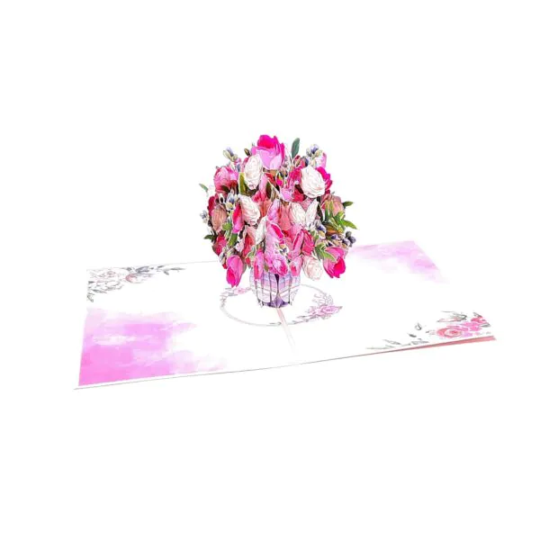 3D üdvözlőlap - Rózsák egy váza