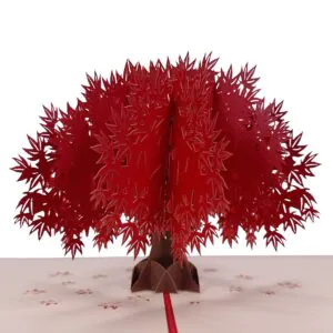 3D üdvözlőlap - Életfa (piros)