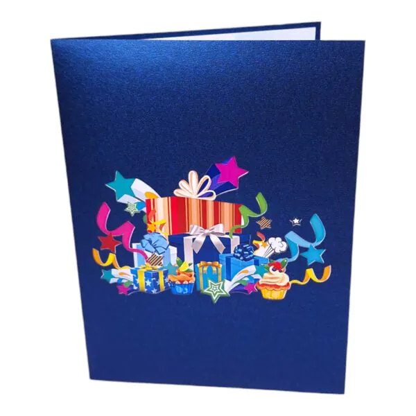 3D üdvözlőlap - Váltható számok (kék)