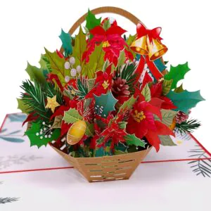 3D üdvözlőlap - Mikulásvirág csengőkkel