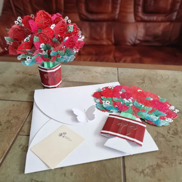 3D csokor – Vörös rózsák