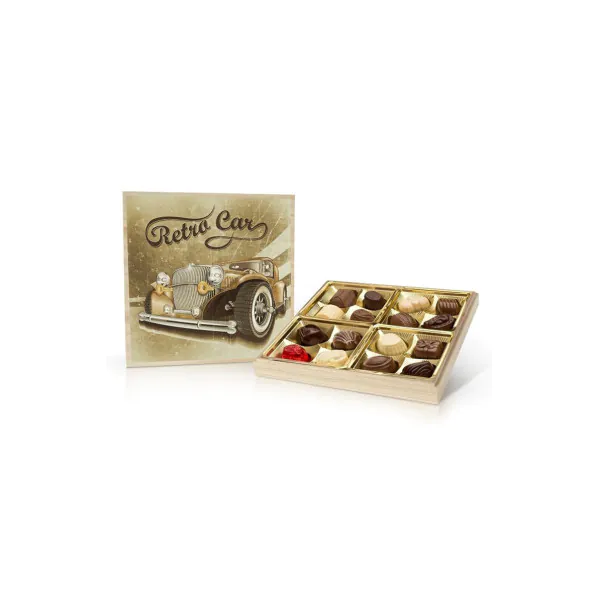 Belga praliné fadobozban – autó – 200 g