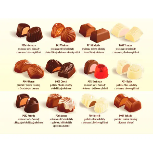 Delafaille_12_pralines.jpg Belga töltött praliné – arany – 150 g