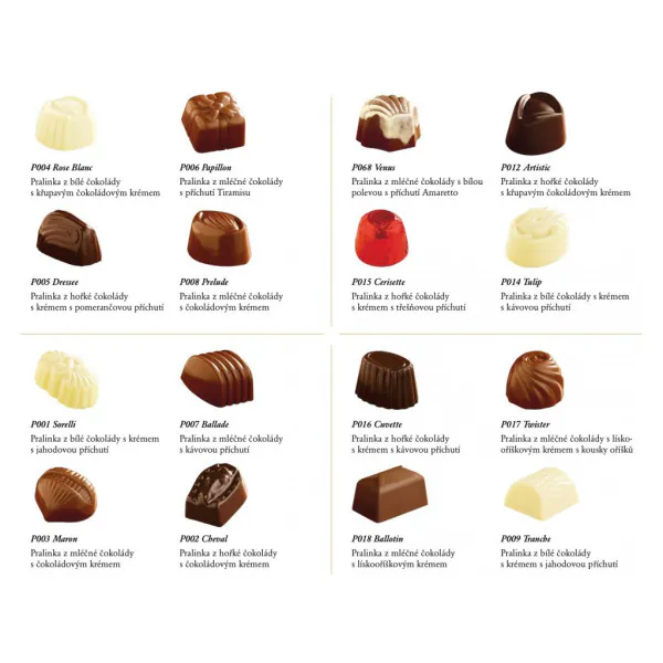Nagy belga töltött praliné – arany – 400 g