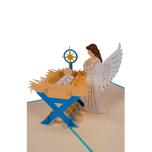 3D üdvözlőlap – Angyal a kis Jézussal