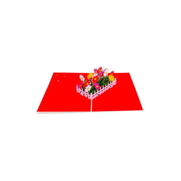 3D üdvözlőlap – Színes százszorszépek
