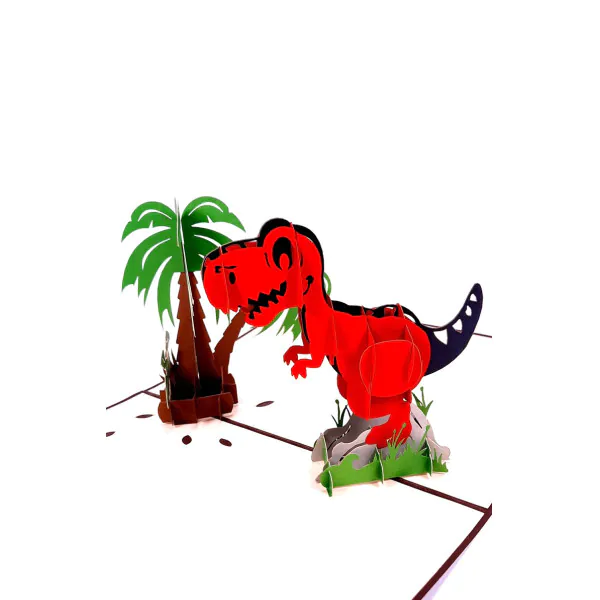3D üdvözlőlap – Dinoszaurusz és pálma