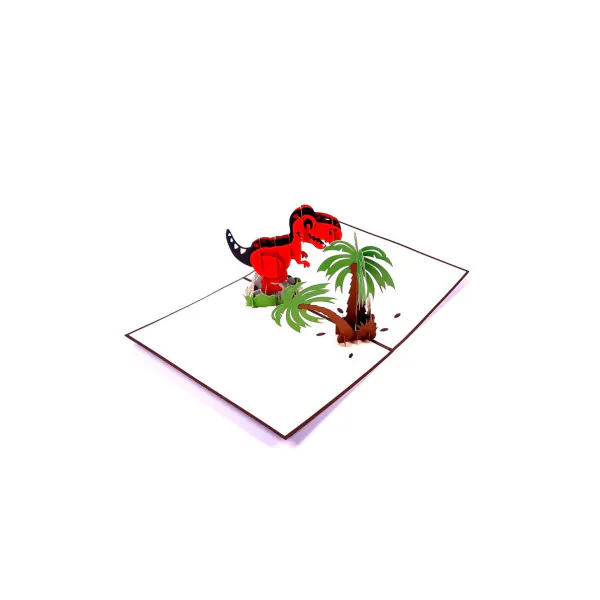 3D üdvözlőlap – Dinoszaurusz és pálma