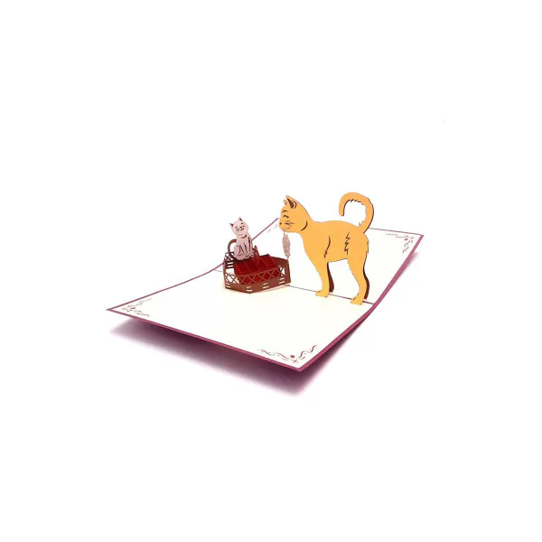 3D üdvözlőlap – Cicák