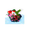 3D üdvözlőlap – Kolibri és hibiszkusz