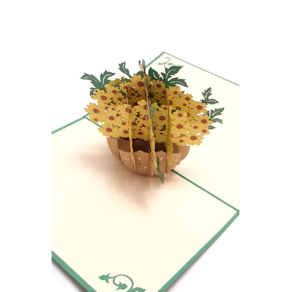 3D üdvözlőlap – Vadnapraforgók cserépben