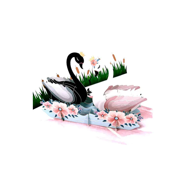 3D üdvözlőlap – Hattyúk