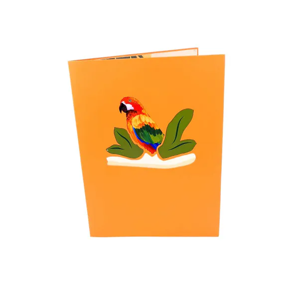 papousek_front.jpg 3D üdvözlőlap – Papagáj