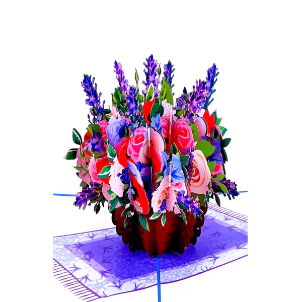 3D üdvözlőlap – Rózsák cserépben