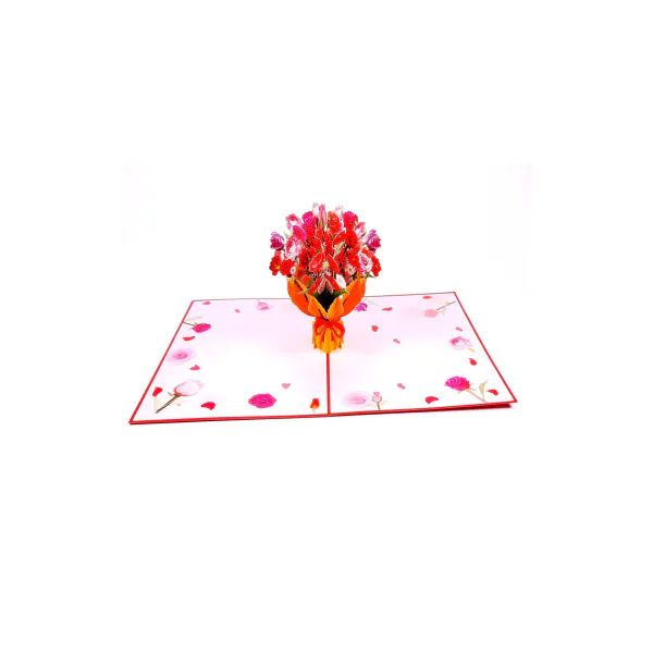3D üdvözlőlap – Rózsacsokor