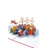 3D üdvözlőlap – Mikulás a városka felett