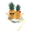 3D üdvözlőlap – Vidám ananászok