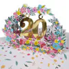 3D přání Číslo 20 (květinové) 3D üdvözlőlap – 20-as szám (virágos)